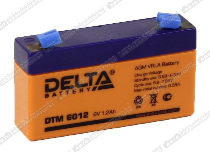 АКБ Delta 1,2 Ач 6 Вольт DTM 6012 АКБ Delta 1,2 Ач 6 Вольт DTM 6012