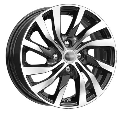 KDW KD1546 6x15 4*100 Et:50 Dia:60,1 Black_Front_Polished KDW KD1546 6x15 4*100 Et:50 Dia:60,1 Black_Front_Polished